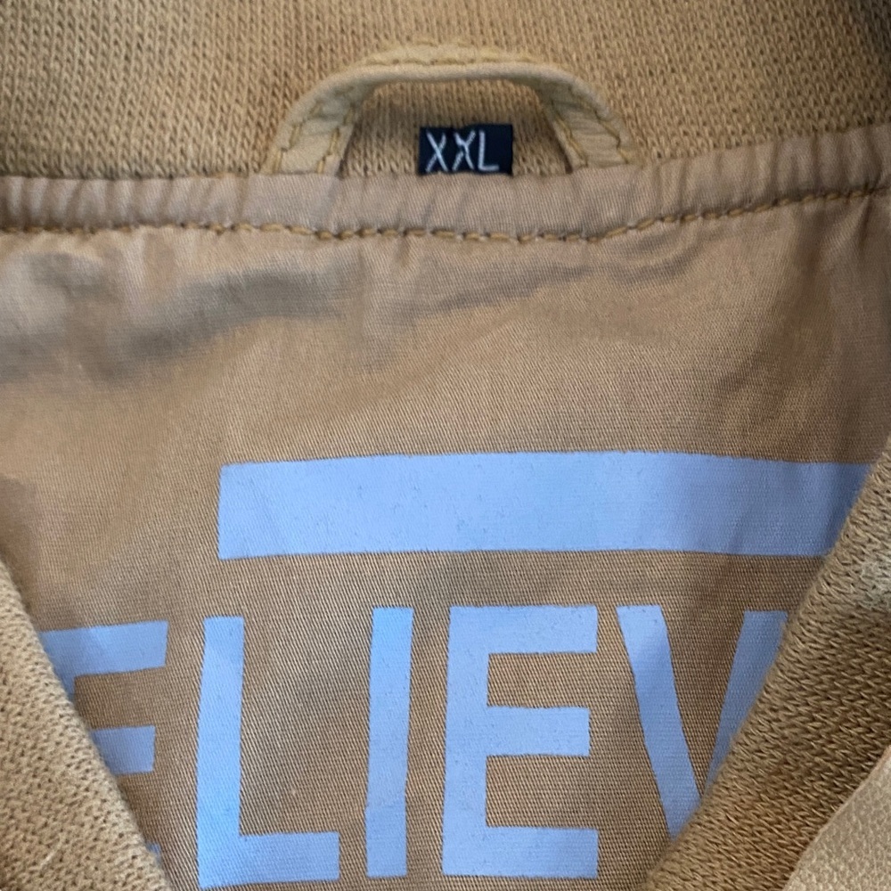 Freaky Nation Believe in Yourself Men's Tan Leather Jacket. Designed in Germany - Picture 5 of 14